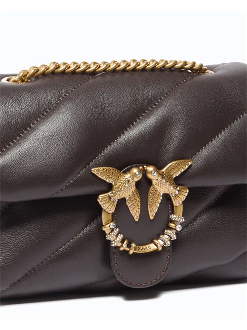 Borsa a tracolla Mini Love Bag Puff in nappa trapuntata con fibbia gioiello PINKO | 107058A0F2/M12Q